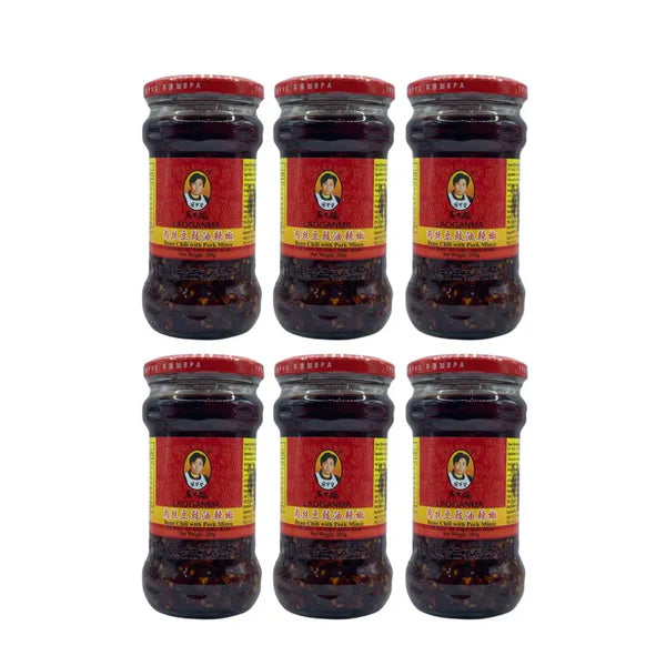 Lao Gan Ma Chilli Sauce with Fermented Soybean 280g 6 Pack