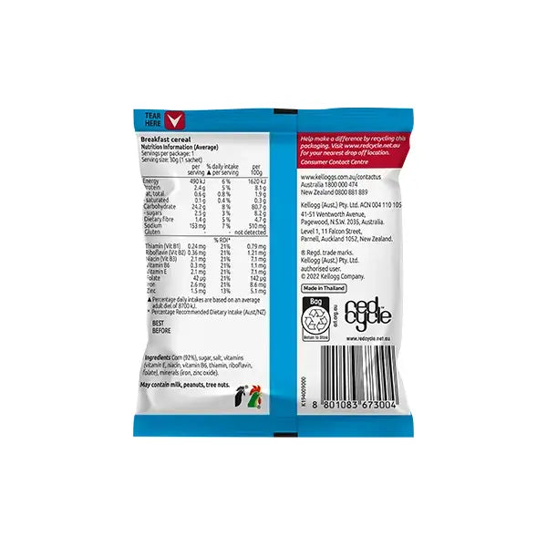 Kelloggs Cornflakes Gluten Free Sachets 30gm | Portion