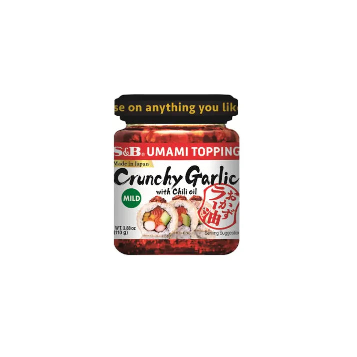 S&B Umami Topping Crunchy Garlic with Chili Oil 110g – Irresistibly Addictive