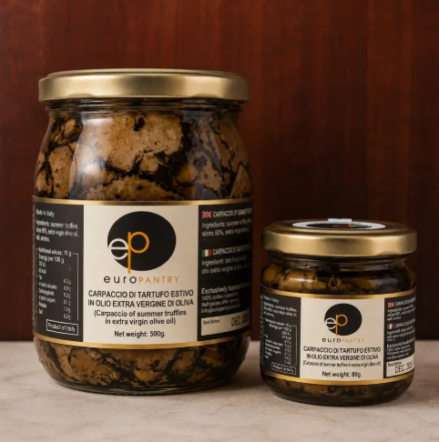 EuroPantry | Truffle Carpaccio 80g, 500g | Thin slices of truffle in EV Olive Oil