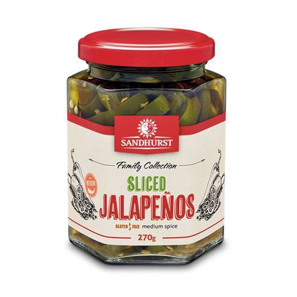 SANDHURST SLICED JALAPEÑO PEPPERS 270G