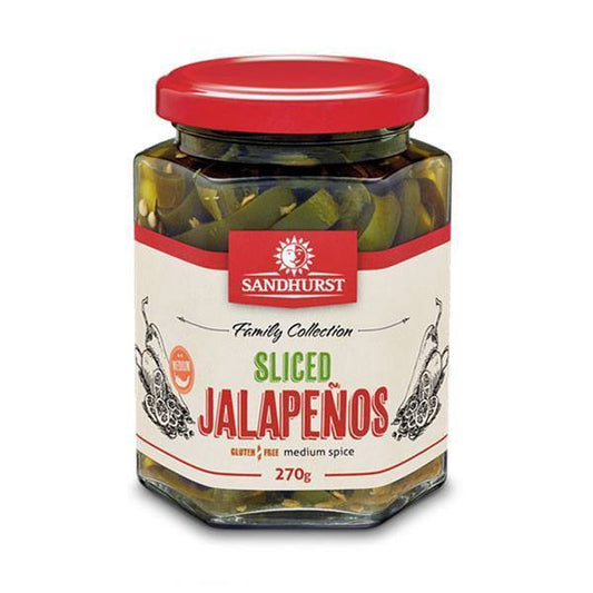 SANDHURST SLICED JALAPEÑO PEPPERS 270G