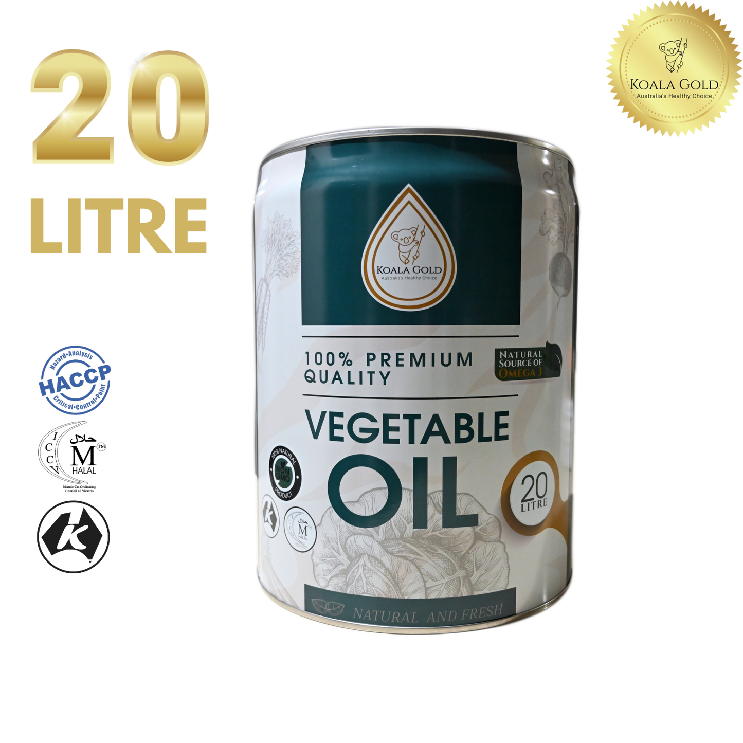 KOALA GOLD VEGETABLE OIL TIN 20L