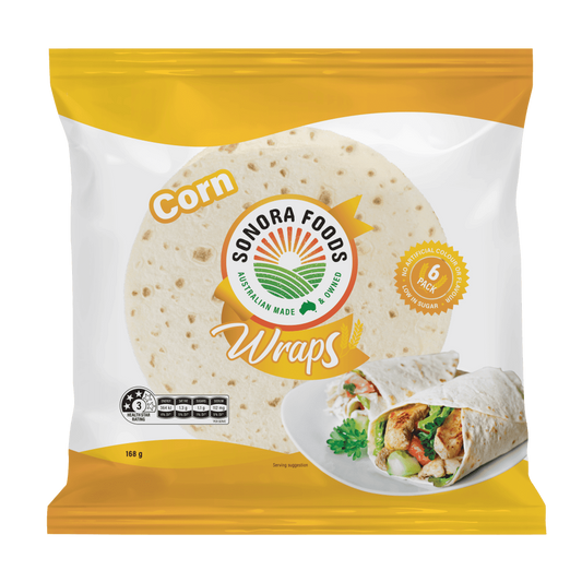 SONORA TORTILLA WRAPS CORN 6PK 168G