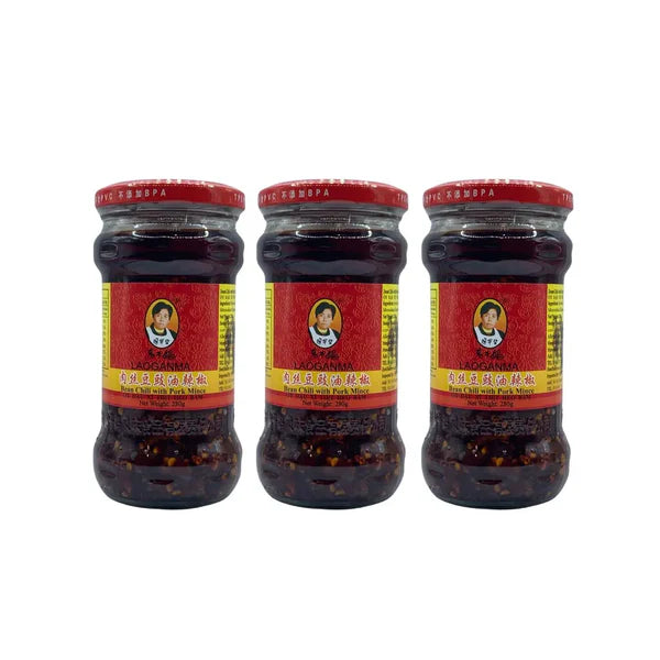 Lao Gan Ma Chilli Sauce with Fermented Soybean 280g x 3 Pack