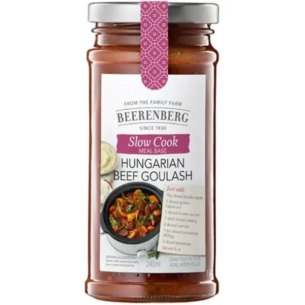 Beerenberg Hungarian Beef Goulash Slow Cook Sauce 240ml – Rich and Hearty Comfort Food Made Easy