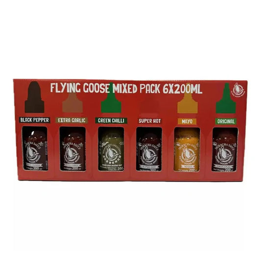 Flying Goose Sriracha Variety Pack (6 × 200 ml) – Vegan & Gluten-Free