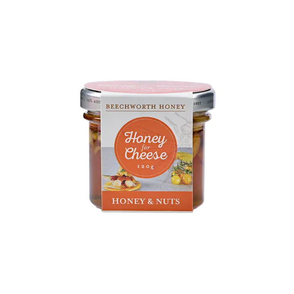 Beechworth Honey & Nuts for Cheese – Pure Australian Honey with Whole Mixed Nuts, 120 g