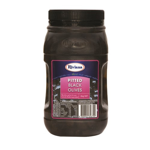 RIVIANA PITTED BLACK OLIVES 2KG