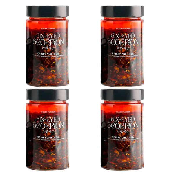 Six-Eyed Scorpion Original Crispy Chilli Oil - XL 720ml 4Pk V GF