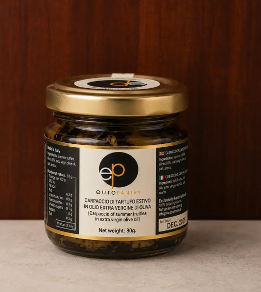 EuroPantry | Truffle Carpaccio 80g, 500g | Thin slices of truffle in EV Olive Oil